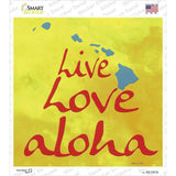 Live Love Aloha Novelty Square Sticker Decal Small