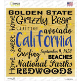 California Motto Novelty Square Sticker Decal Small