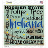 Indiana Motto Novelty Square Sticker Decal Small