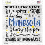 Minnesota Motto Novelty Square Sticker Decal Small