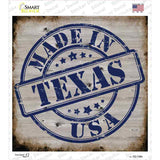 Texas Stamp On Wood Novelty Square Sticker Decal Small