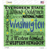 Washington Motto Novelty Square Sticker Decal Small