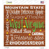 West Virginia Motto Novelty Square Sticker Decal Small