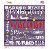 Wisconsin Motto Novelty Square Sticker Decal Small