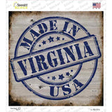 Virginia Stamp On Wood Novelty Square Sticker Decal Small