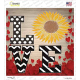 Love Sunflower Novelty Square Sticker Decal