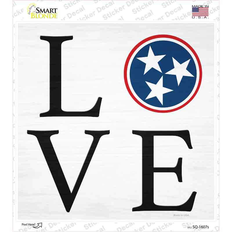 Love Tristar Novelty Square Sticker Decal Small