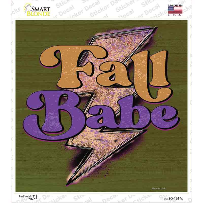 Fall Babe Novelty Square Sticker Decal Small