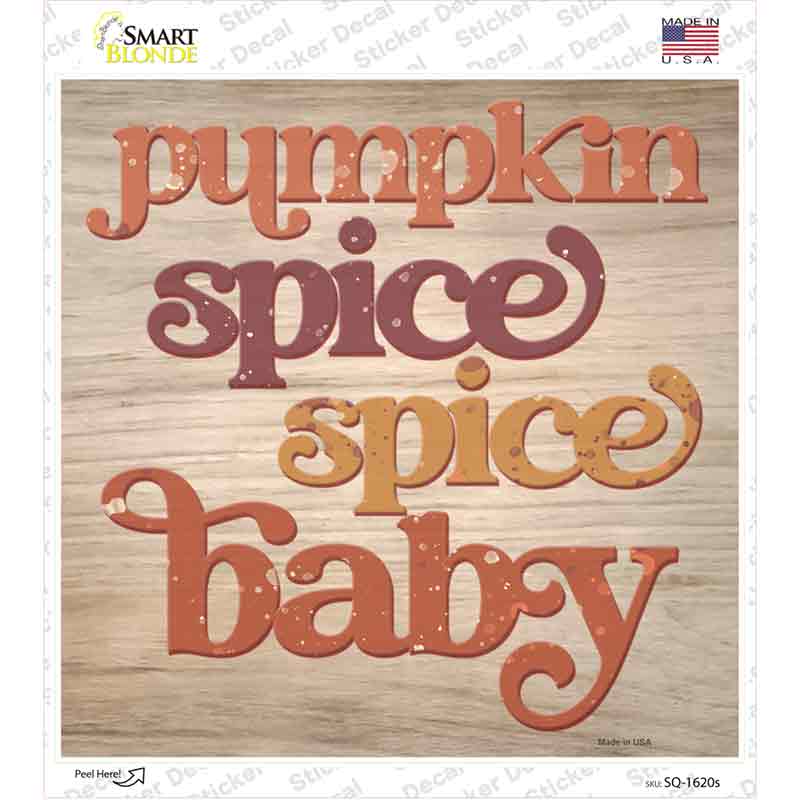 Pumpkin Spice Baby Novelty Square Sticker Decal Small