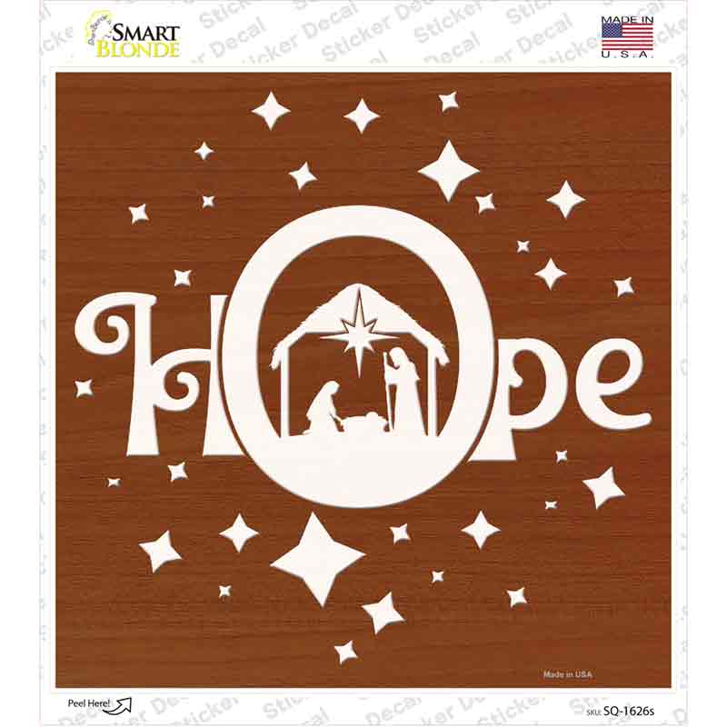 Hope Nativity Grotto Novelty Square Sticker Decal Small