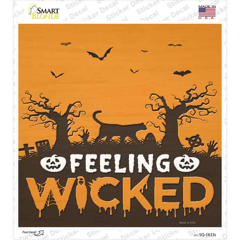 Feeling Wicked Graveyard Novelty Square Sticker Decal Small