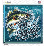 Gone Fishing Novelty Square Sticker Decal SQ-1651s