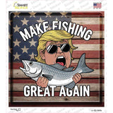 Make Fishing Great Again Novelty Square Sticker Decal SQ-1655s