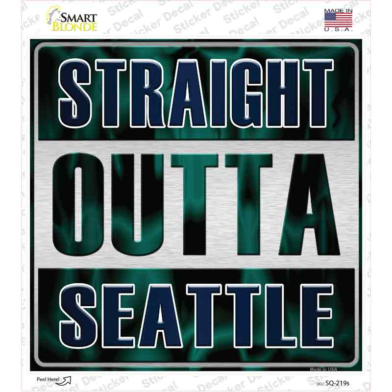 Straight Outta Seattle City Novelty Square Sticker Decal Small