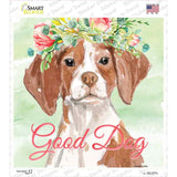 Brittany Good Dog Novelty Square Sticker Decal Small