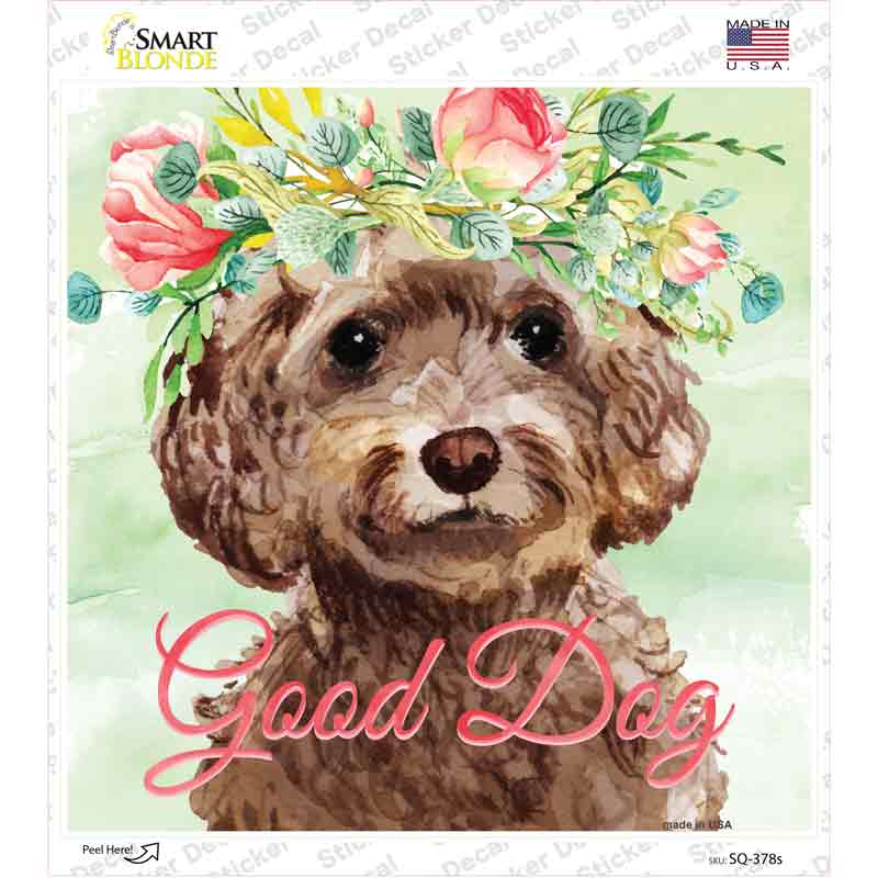 Cockapoo Good Dog Novelty Square Sticker Decal Small