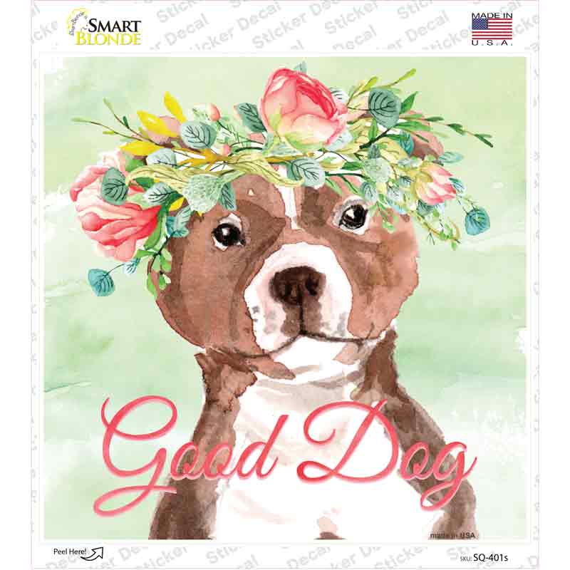 Bull Terrier Good Dog Novelty Square Sticker Decal