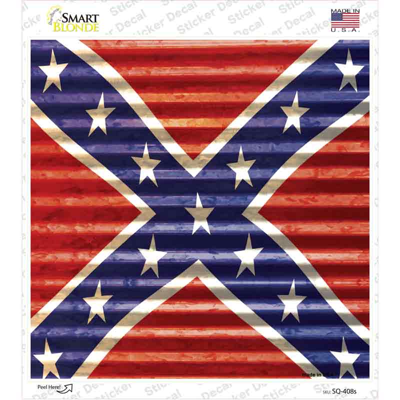 Confederate Flag Novelty Square Sticker Decal Small