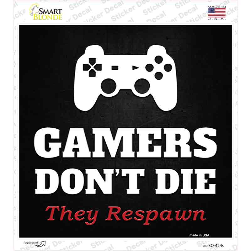 PlayStation Gamers Dont Die Novelty Square Sticker Decal Small