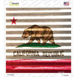 California Flag Corrugated Effect Novelty Square Sticker Decal Small