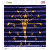 Indiana Flag Corrugated Effect Novelty Square Sticker Decal Small