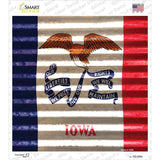 Iowa Flag Corrugated Effect Novelty Square Sticker Decal
