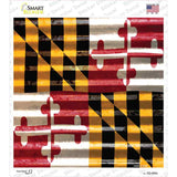 Maryland Flag Corrugated Effect Novelty Square Sticker Decal Small