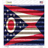 Ohio Flag Corrugated Effect Novelty Square Sticker Decal Small