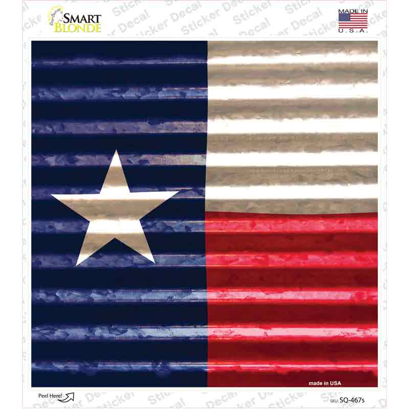 Texas Flag Corrugated Effect Novelty Square Sticker Decal Small