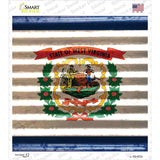 West Virginia Flag Corrugated Effect Novelty Square Sticker Decal Small