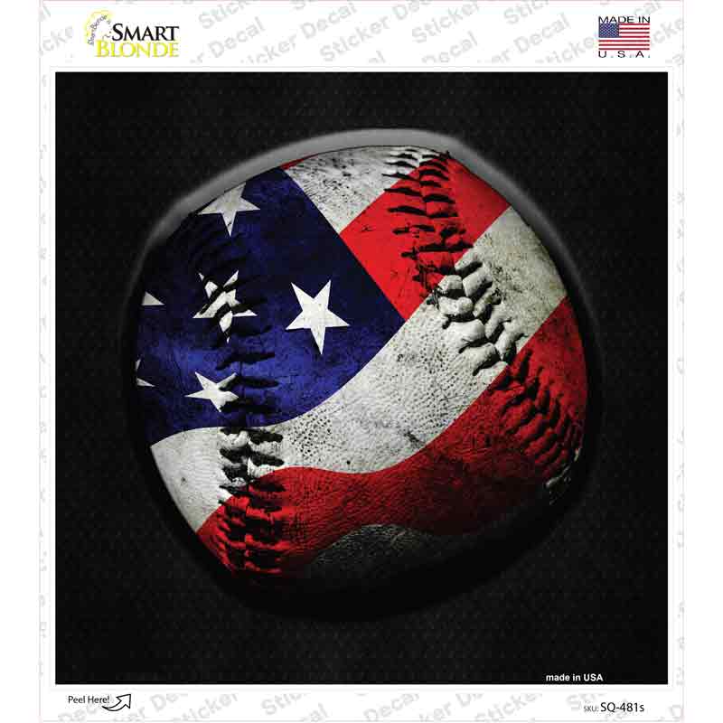 American Baseball Novelty Square Sticker Decal Small