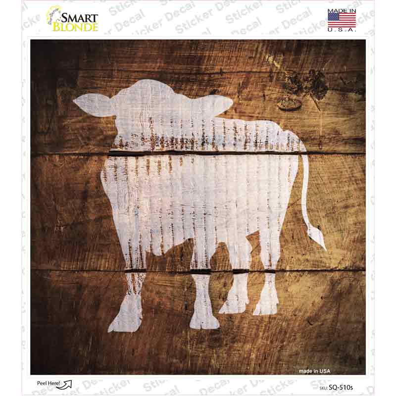 Cow Painted Stencil Novelty Square Sticker Decal Small