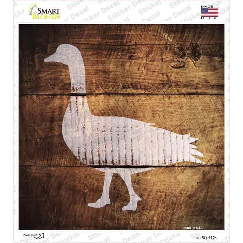 Duck Painted Stencil Novelty Square Sticker Decal Small