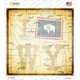 I Map WY Novelty Square Sticker Decal Small