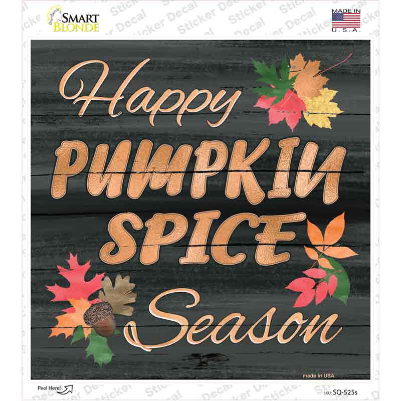 Pumpkin Spice Season Novelty Square Sticker Decal Small