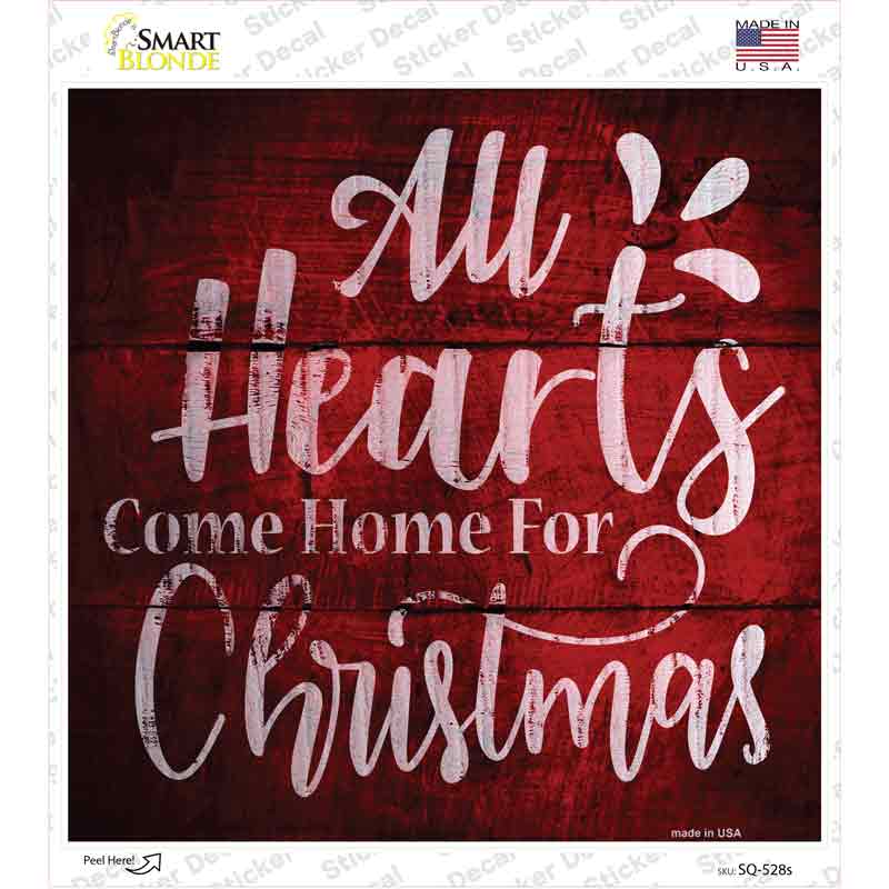 Come Home For Christmas Novelty Square Sticker Decal Small