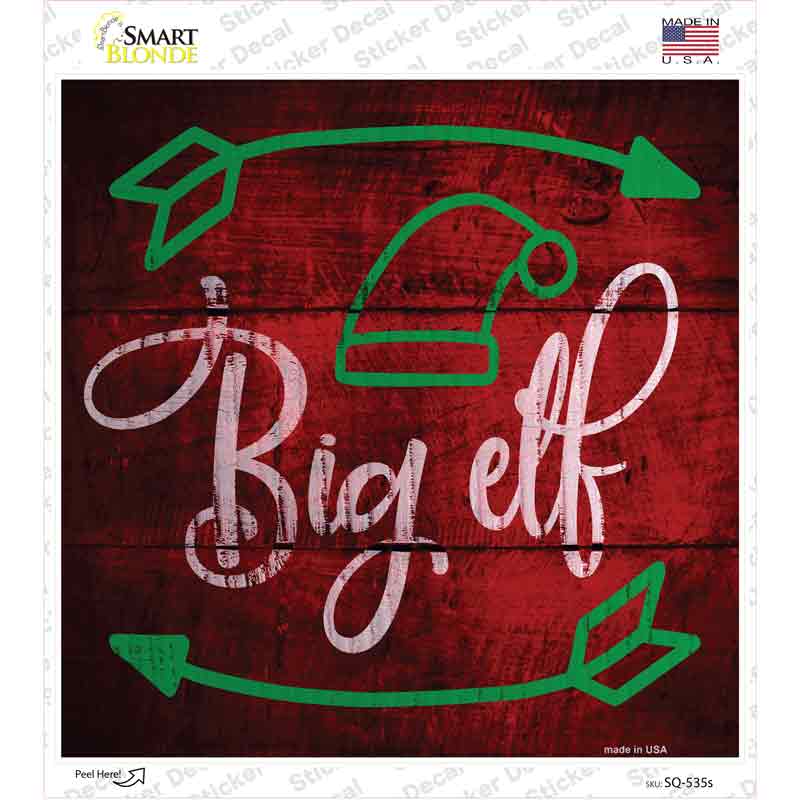 Big Elf Novelty Square Sticker Decal Small