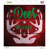 Deer Santa Novelty Square Sticker Decal Small