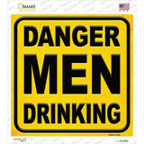 Danger Men Drinking Novelty Square Sticker Decal Small