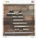 Corrugated Cowboy on Wood Novelty Square Sticker Decal