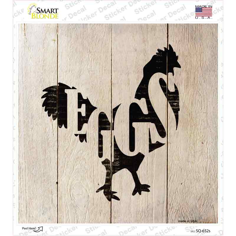 Chickens Make Eggs Novelty Square Sticker Decal Small