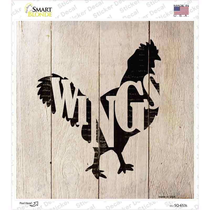 Chickens Make Wings Novelty Square Sticker Decal Small