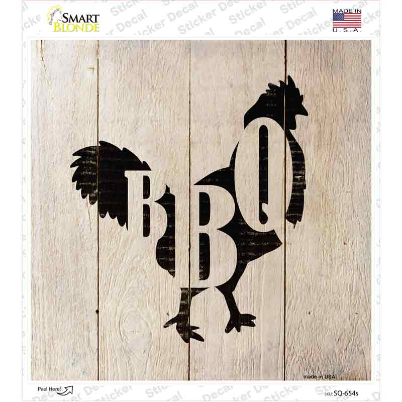 Chickens Make BBQ Novelty Square Sticker Decal Small