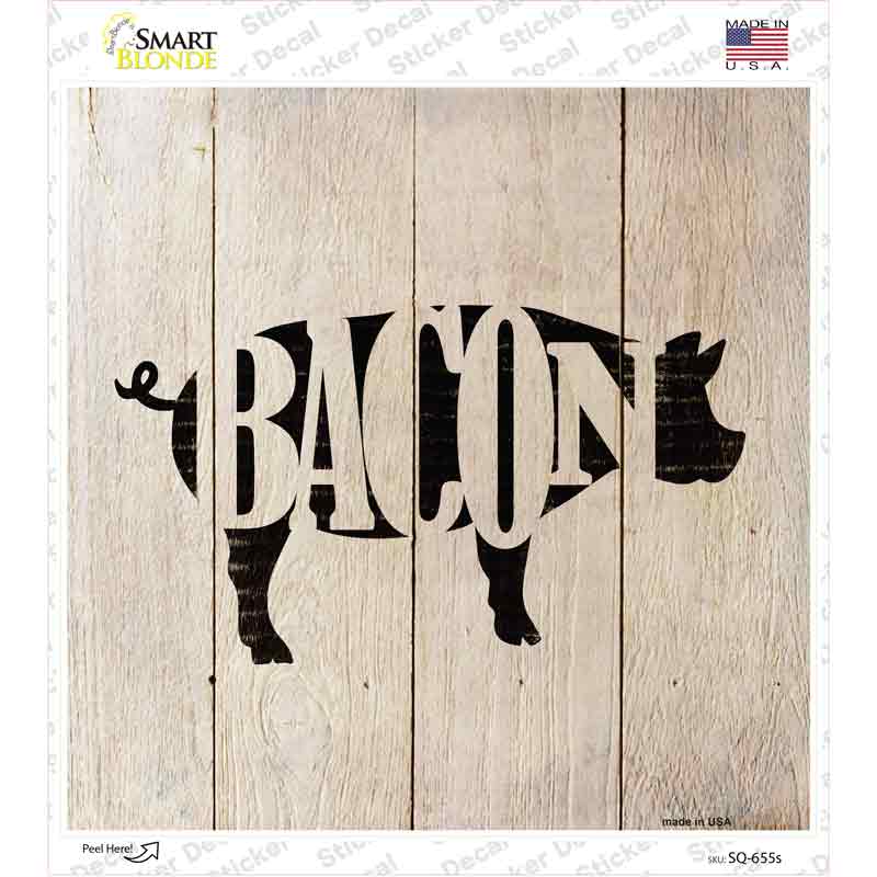 Pigs Make Bacon Novelty Square Sticker Decal Small