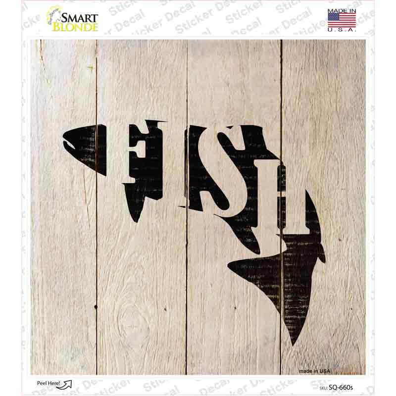 Fish Make Fish Novelty Square Sticker Decal Small