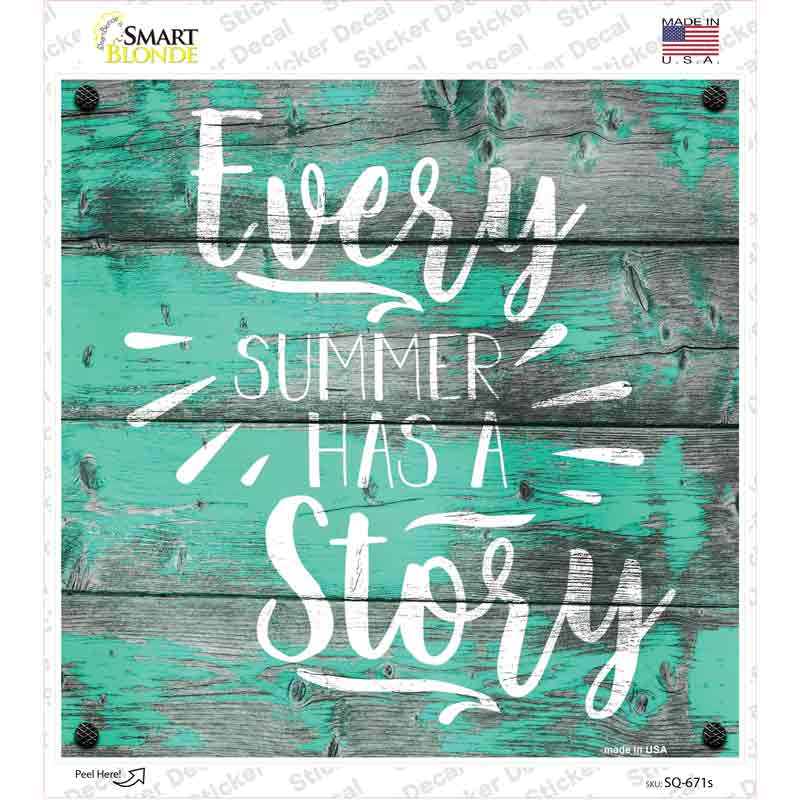 Every Summer Story Novelty Square Sticker Decal Small