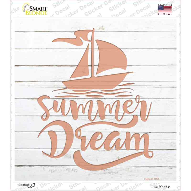 Summer Dream Novelty Square Sticker Decal Small