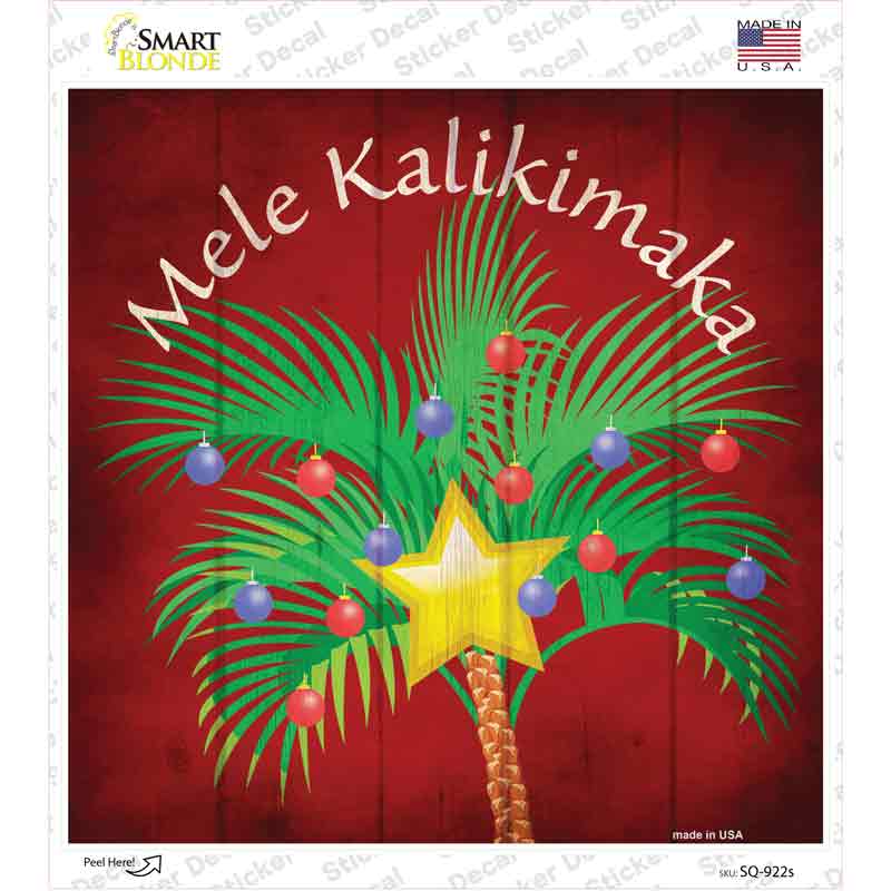 Mele Kalikimaka Novelty Square Sticker Decal Small