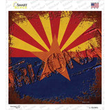 Arizona Rusty Stamped Novelty Square Sticker Decal