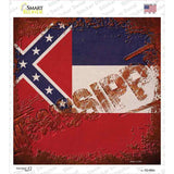 Mississippi Rusty Stamped Novelty Square Sticker Decal